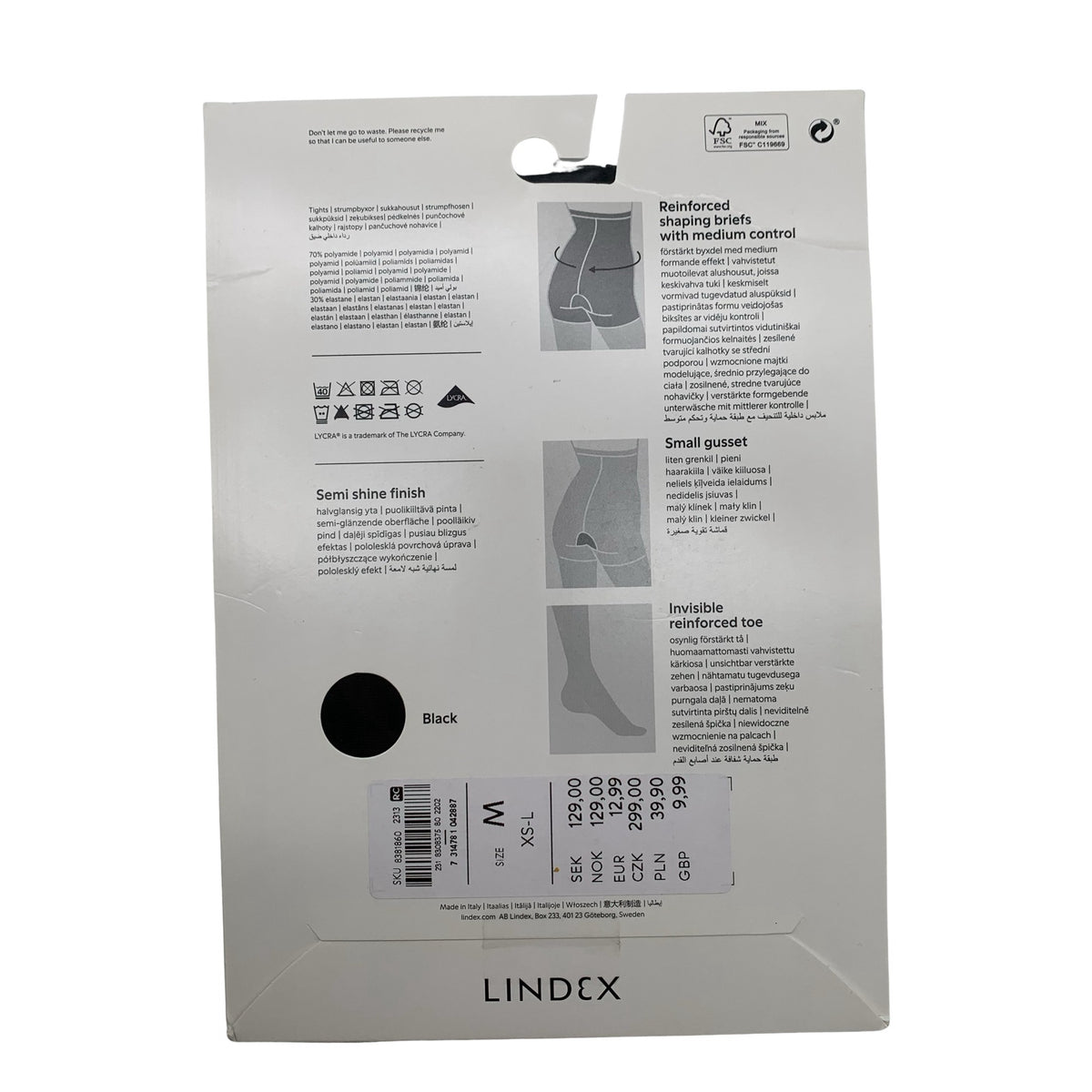 Naisten Lindex - Sukkahousut, ohuet, koko 38 - Musta (2)