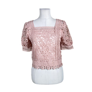 Naisten Handmade - Lyhythihainen pusero, koko 36 - Vaaleanpunainen (1)