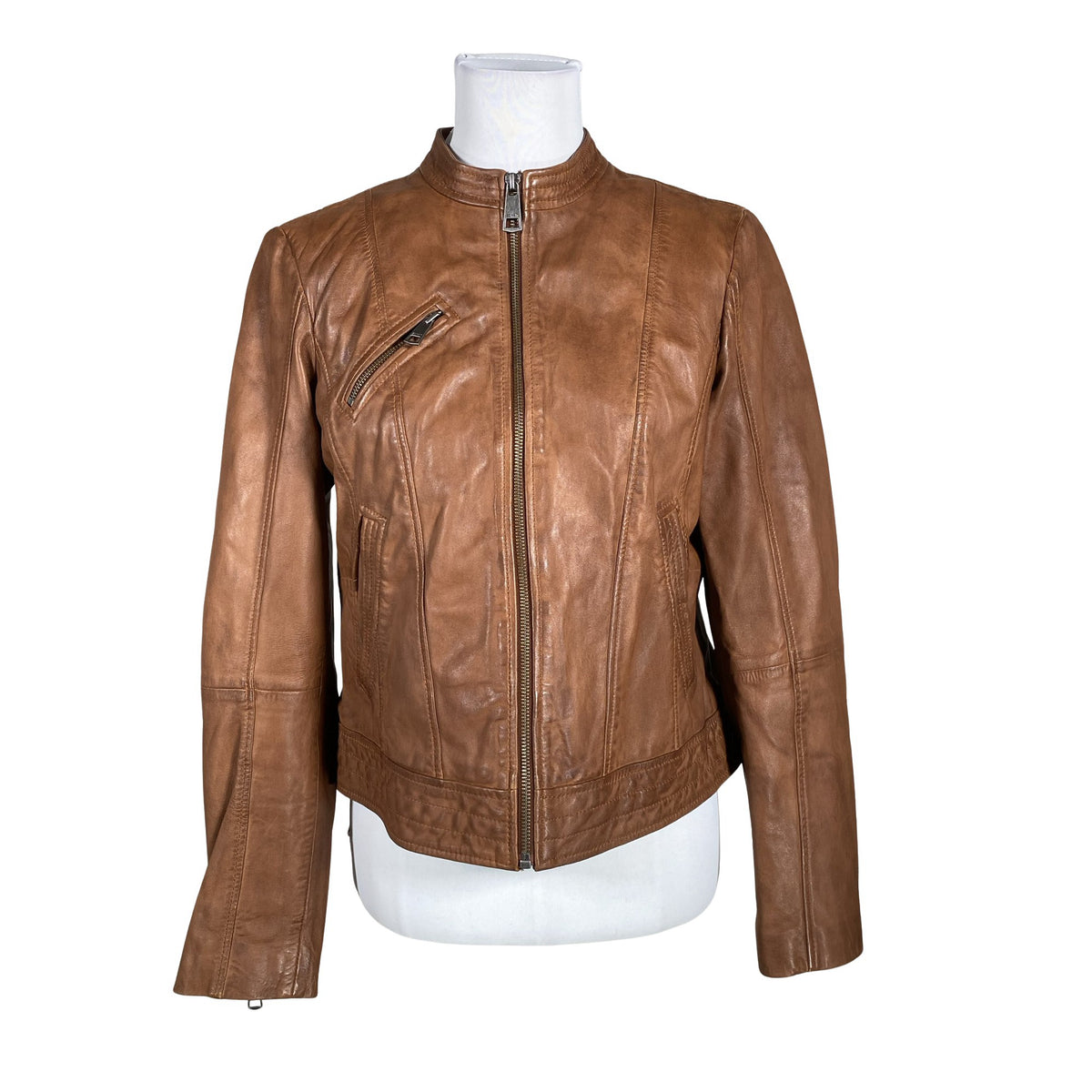 Naisten Esprit - Nahkatakki, koko 40 - Ruskea (1)