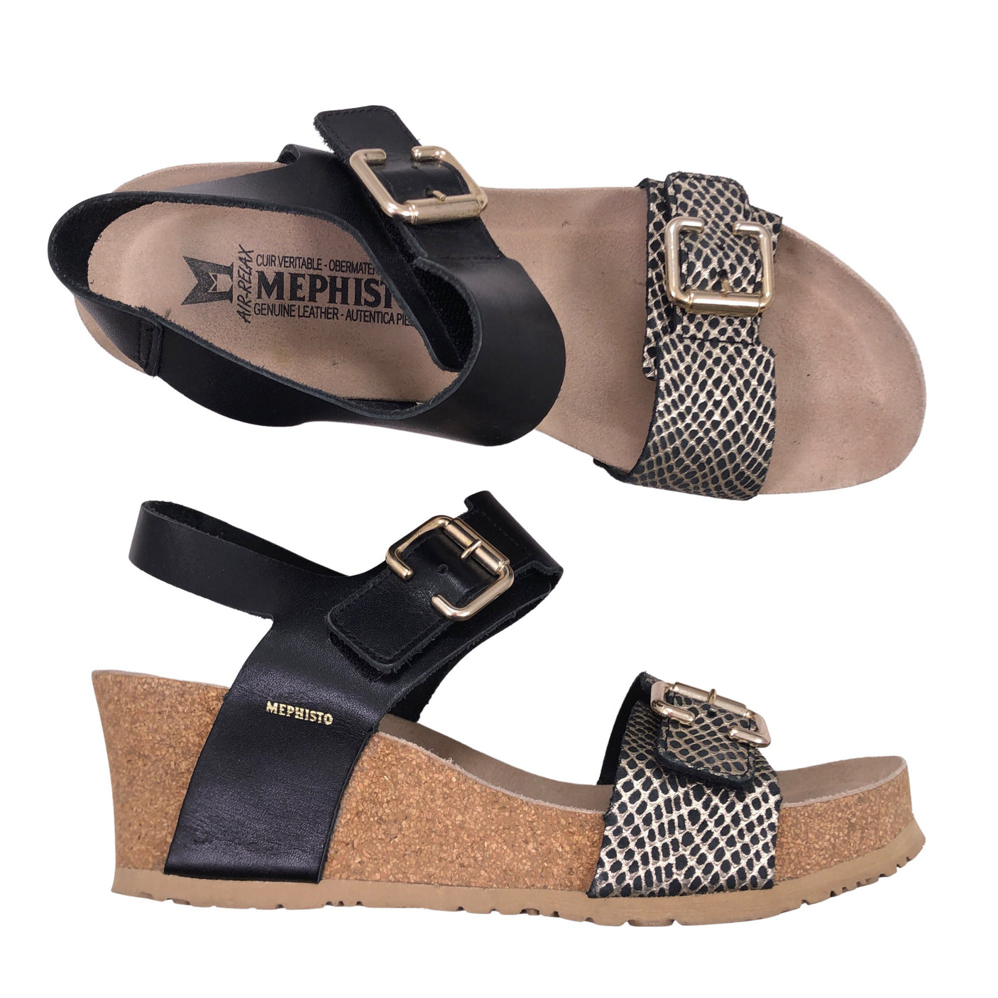 Unisex Mephisto - Kiilakorkosandaalit, koko 40 -  (1)