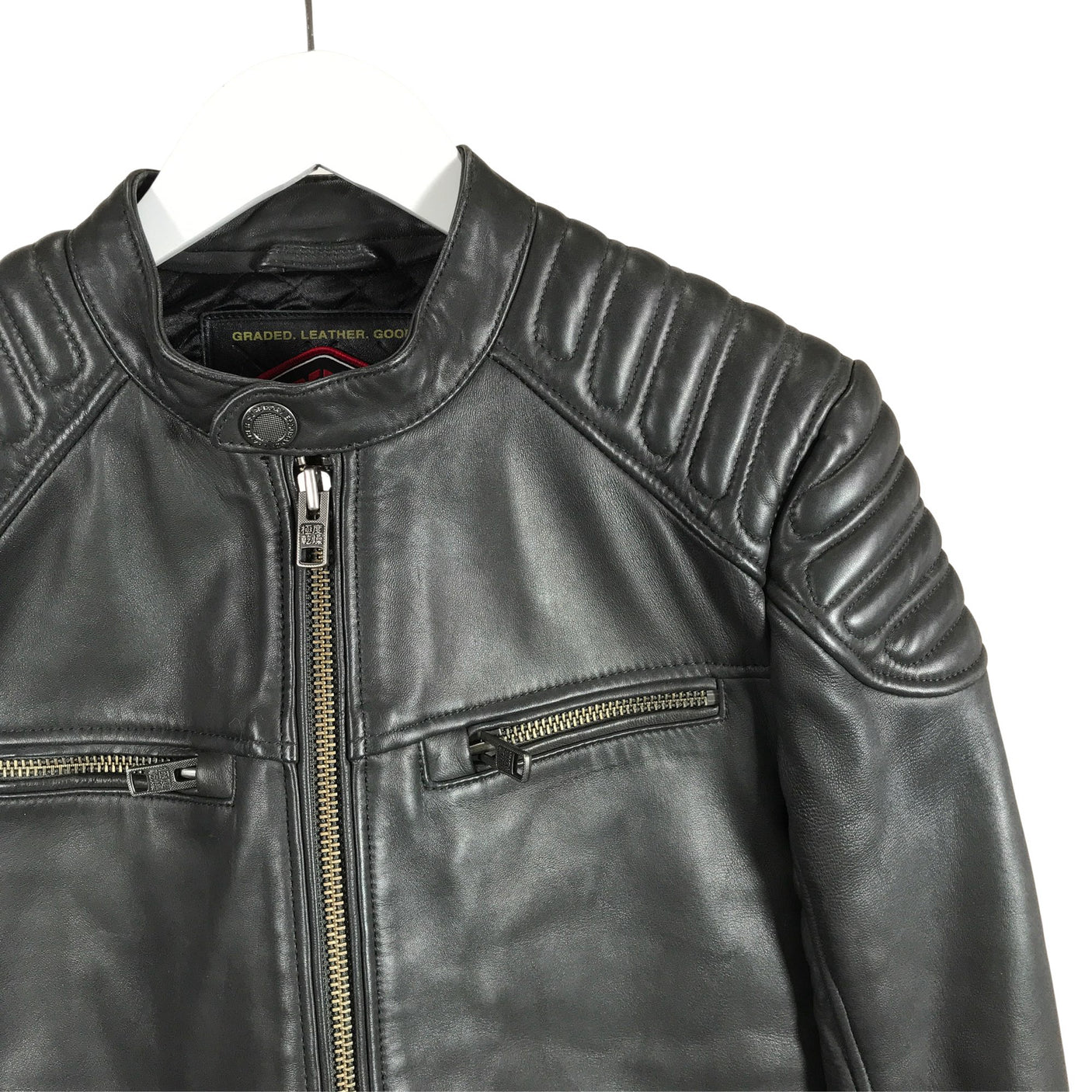 Unisex Superdry - Nahkatakki, koko S -  (3)