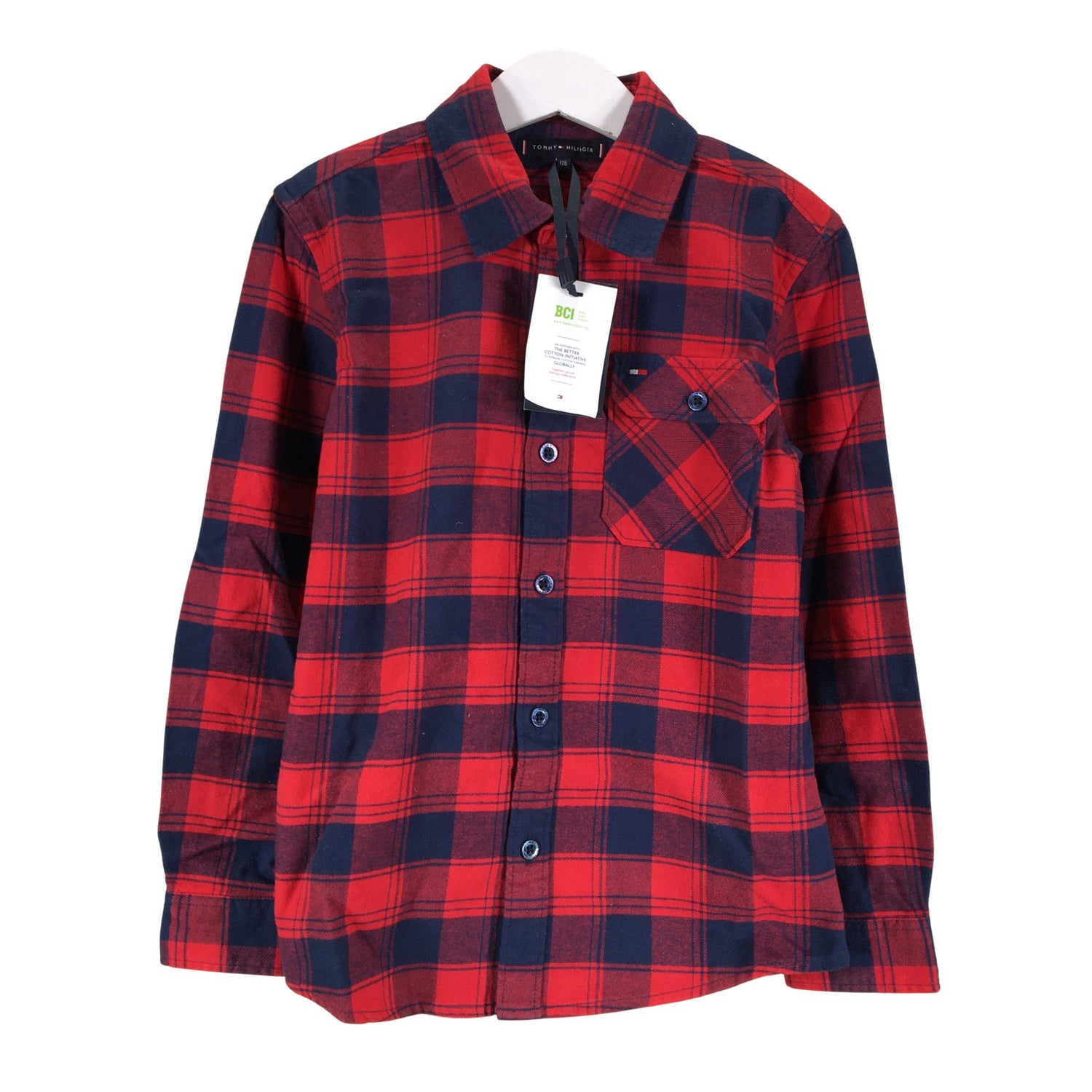  Kauluspaita  Flanellipaita, koko 122 - 128  Tommy Hilfiger 